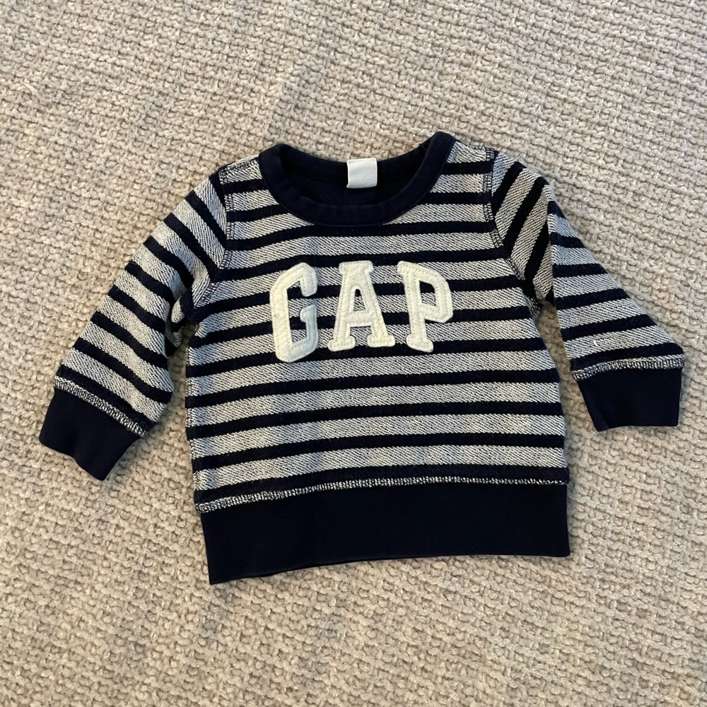 Baby Gap navy blue and white striped sweater
